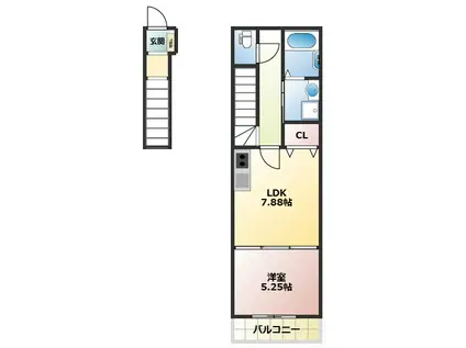 AVANPI(1LDK/1階)の間取り写真