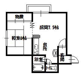イーグル311(1DK/5階)の間取り写真