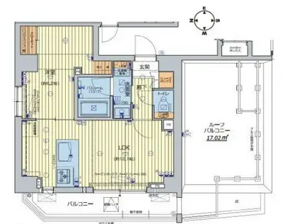 レオンコンフォート池田山(1K/14階)の間取り写真
