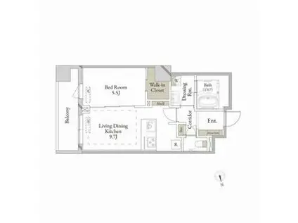 ピエモンテ三軒茶屋(1LDK/4階)の間取り写真