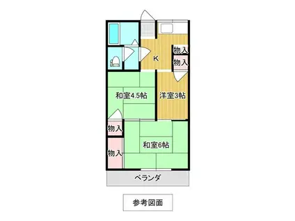 クレッシェンド(3K/1階)の間取り写真