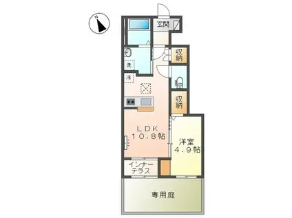 上前ハイツL(1LDK/1階)の間取り写真