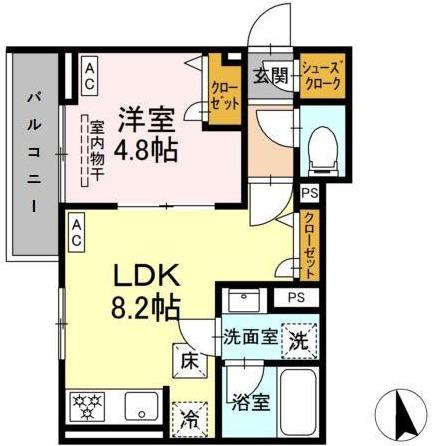 板橋区前野町1丁目PJ(1LDK/1階)の間取り写真
