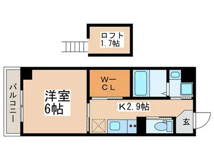 VERT HILLS立石(1K/5階)の間取り写真