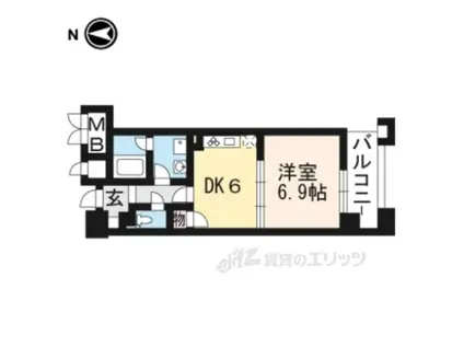 パインフィールド洛東(1DK/4階)の間取り写真