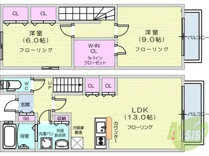 スケッチ 2番館(2LDK/1階)の間取り写真