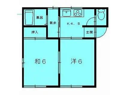 ラフォーレ松原 I(2K/1階)の間取り写真