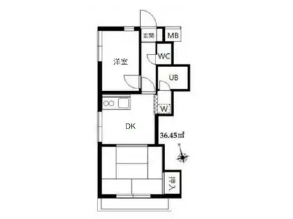 エスカイア等々力(2DK/2階)の間取り写真