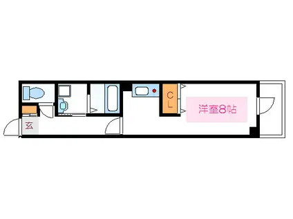 江渡ビル(1K/6階)の間取り写真