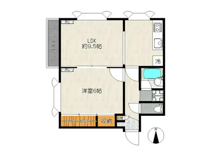 リバーサイド瀬田(1LDK/4階)の間取り写真