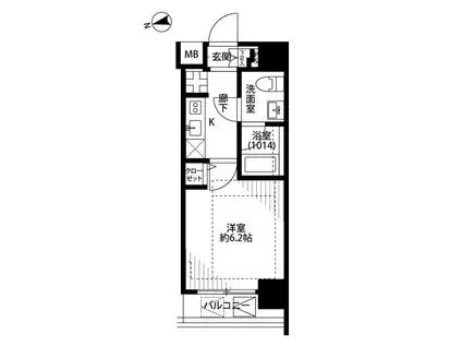 プレールドゥーク池袋(1K/4階)の間取り写真