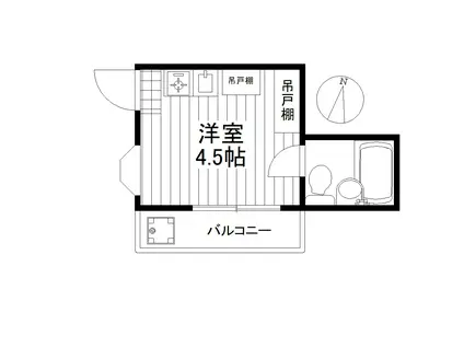 メゾン・ド・ボーベル(ワンルーム/2階)の間取り写真