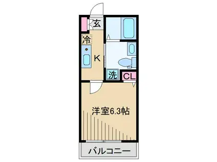 パルトネール日吉II(1K/1階)の間取り写真