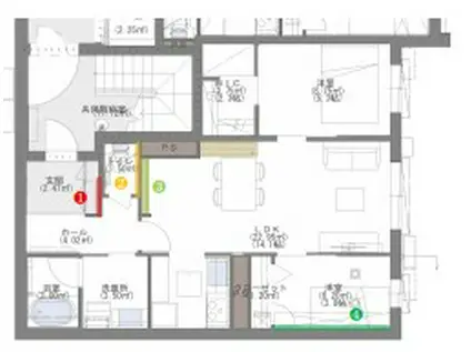 メゾン ド 平尾(2LDK/1階)の間取り写真