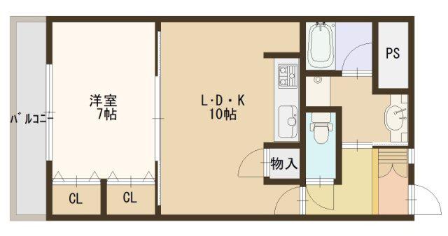 住吉マンション(1LDK/3階)の間取り写真