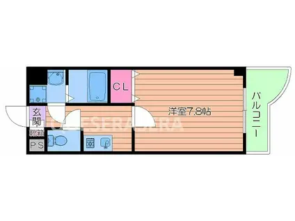 ラ・プランシュ御幸(1K/3階)の間取り写真