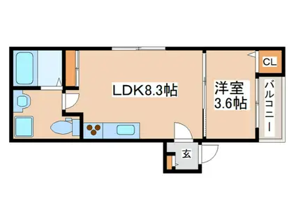 アルクグレイス(1LDK/2階)の間取り写真