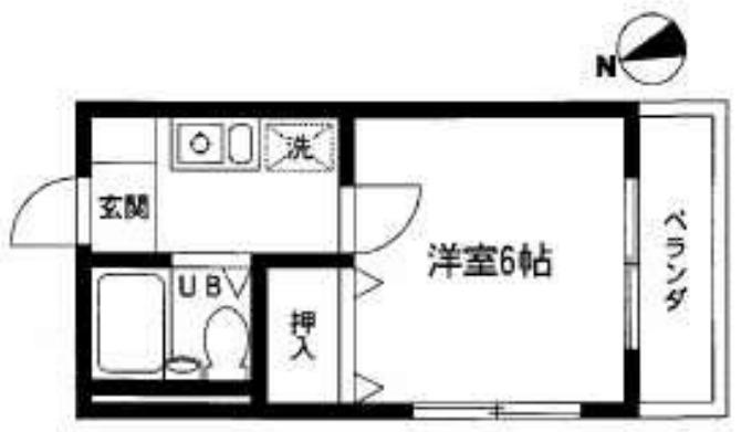 サンホシノ桜本(1K/2階)の間取り写真
