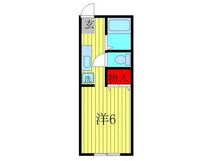 エルカーサ桜木Ⅱ(1K/2階)の間取り写真