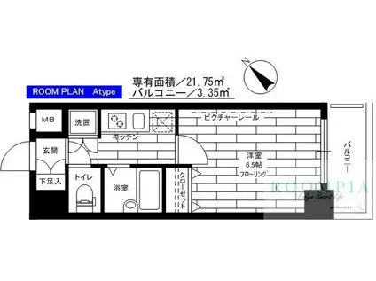 ステージファースト神楽坂(1K/4階)の間取り写真