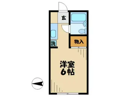 第3一水荘(1K/2階)の間取り写真