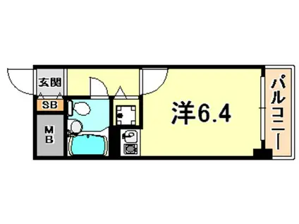 藤和シティホームズ灘(ワンルーム/11階)の間取り写真