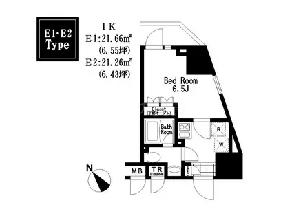 レジディア大森III(1K/9階)の間取り写真