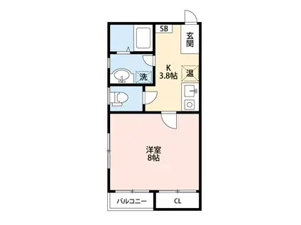 サンハイツ中島(1K/1階)の間取り写真