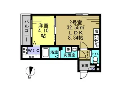 AJ蘇我イーストIV(1LDK/1階)の間取り写真