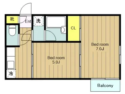 ジュネパレス大和第3(2K/3階)の間取り写真