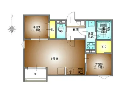 REGALEST金山2(2LDK/2階)の間取り写真