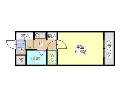 メゾン鶴里(1K/2階)の間取り写真
