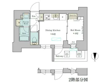 BRILLIA IST 武蔵小杉(1DK/6階)の間取り写真