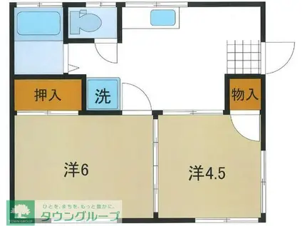 エクセル141(2DK/1階)の間取り写真