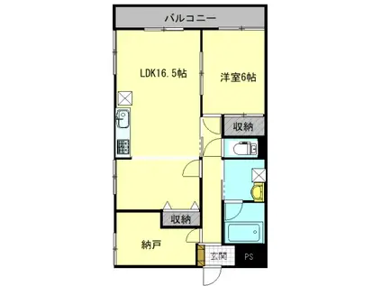 ル・クール(1SLDK/1階)の間取り写真