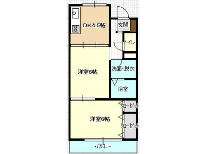 アークヒルズII(1LDK/2階)の間取り写真