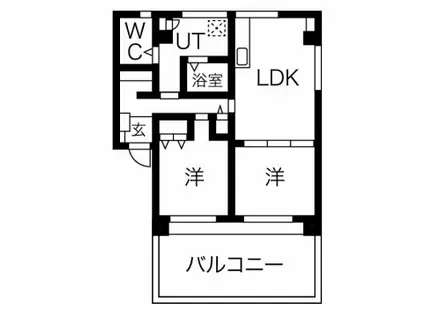 南マンション(2LDK/1階)の間取り写真