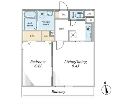 鹿浜三丁目計画(1LDK/4階)の間取り写真