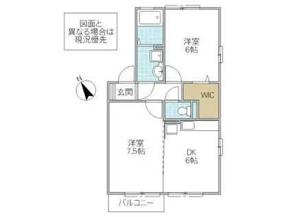 オーベンロープA(2DK/2階)の間取り写真