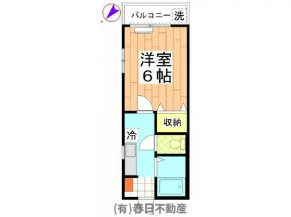 ハイツ・ソレイユ(1K/1階)の間取り写真