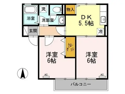 SEJOUR KIKKAWA(2K/1階)の間取り写真