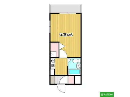 パークヒルズ別府レジデンス(1K/6階)の間取り写真