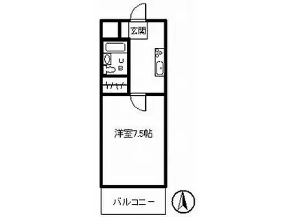 ハイツ2NDフィフティストーム(1K/1階)の間取り写真