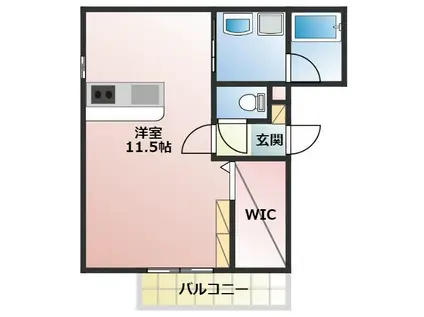 ブーフ ベルク(ワンルーム/3階)の間取り写真