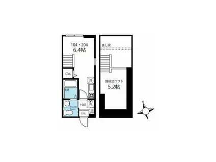 ハーミットクラブハウスレスペデザ戸塚(ワンルーム/1階)の間取り写真