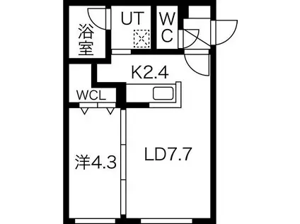 VIVACE 西野(1LDK/3階)の間取り写真