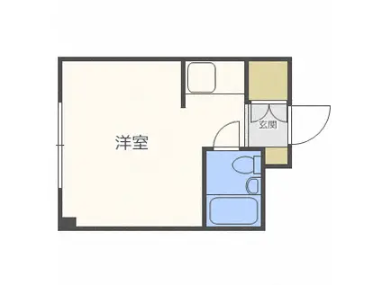 ロイヤルハイツ(ワンルーム/3階)の間取り写真