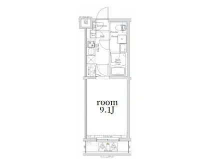 LOG池上(1K/3階)の間取り写真