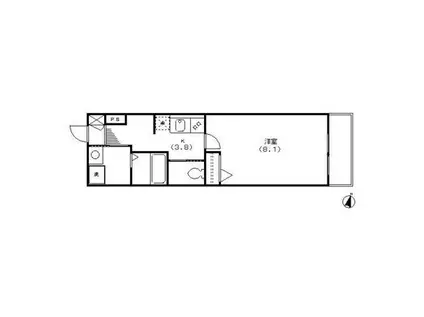 Kメゾン多摩川(1K/2階)の間取り写真