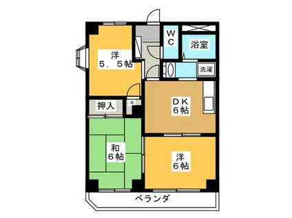 サウスノーヴァ(3DK/1階)の間取り写真